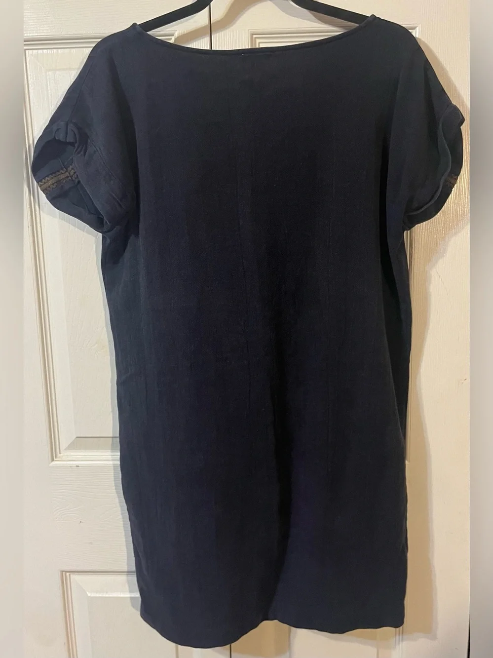 Soeur Navy Cotton Denim Straight Short Sleeve Dress Size 38/Medium 8